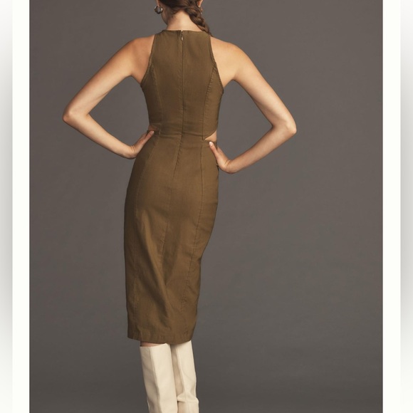 By Anthropologie sleeveless cutout slit midi dress - Picture 4 of 4